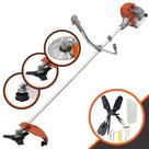 Roçadeira Robusta Tekna RL520ACG2 À Gasolina 2T 52cc 2HP 13.000rpm 3 Opções de Corte Com Lâmina 3 Pontas + Lâmina 40 Dentes + Carretel de Nylon