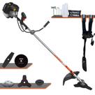 Roçadeira Robusta Terra GRH430 À Gasolina 43cc 1,7HP Alta Rotação Com Carretel de Nylon e Lâmina 3 Pontas + Kit Lâmina 2 Pontas, Lâmina 80 Dentes e Escova de Aço Para Pavers, Concreto e Calçadas