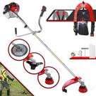 Roçadeira Robusta Toyama RT52-L À Gasolina 2 Tempos 2HP de Potência 52cc 10.000rpm Com Carretel de Nylon + Faca 3 Pontas + Faca 40 Dentes de Vídea