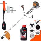 Roçadeira Tekna RL430P 43cc 1,7HP Com Carretel e Faca 3 Pontas + Faca 2 Pontas + Faca 40 Dentes + Faca 80 Dentes + Escova de Aço + ÓLEO TOYAMA