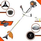Roçadeira Tekna RL430P À Gasolina 43cc 1,7HP Completa Com Carretel Nylon + Lâmina 3 Pontas + Lâmina 80 Dentes + Escova de Aço Rotativa 38 Cerdas