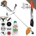 Roçadeira Tekna RL520-P 52cc 2HP Com Carretel + Facas 2 Pontas, 3 Pontas, 6 Pontas, 40 Dentes, 80 Dentes, Trimmer, Escova de Aço + ÓLEO STIHL
