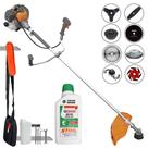 Roçadeira Tekna RL520P 52cc 2HP Com Carretel + Facas 2 Pontas, 3 Pontas, 6 Pontas, 40 Dentes, 80 Dentes, Trimmer, Escova de Aço + ÓLEO STIHL