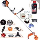 Roçadeira Terra GR520XP 52cc 2,5HP Alta Rotação 8 Em 1 Com Carretel Nylon, Faca 2 Pontas, Faca 3 Pontas, Faca 6 Pontas, Faca 40 Dentes de Vídea, Faca 80 Dentes, Trimmer e Escova + ÓLEO TOYAMA 2T + EPI