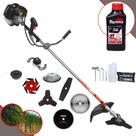 Roçadeira Terra GRH430 À Gasolina 43cc 1,7HP Ideal Para Todos os Tipos de Trabalhos Com Carretel de Nylon + Faca 2 Pontas + 3 Pontas + 6 Pontas + 40 Dentes + 80 Dentes + Trimmer + Escova + ÓLEO TOYAMA