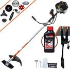 Roçadeira Terra GRH520 52cc 2,5HP Alta Rotação 8 Em 1 Com Carretel e Faca 2 Pontas + Kit Faca 3 Pontas, Faca 6 Pontas, Faca 40 Dentes de Vídea, Faca 80 Dentes, Trimmer e Escova de Aço + ÓLEO TOYAMA