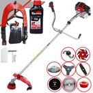 Roçadeira Toyama RT43L 43cc 1,7HP Com Carretel + Faca 2 Pontas, 3 Pontas, 6 Pontas, 40 Dentes, 80 Dentes, Trimmer e Escova de Aço + ÓLEO TOYAMA 2T