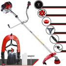 Roçadeira Toyama RT43L À Gasolina 43cc 1,7HP 10000rpm Com Faca 2 Pontas + Faca 3 Pontas + Faca 6 Pontas + Faca 80 Dentes + Carretel de Nylon + Trimmer