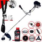 Roçadeira Toyama RT43LB25A 43cc 1,7HP Com Carretel + Faca 2 Pontas, 3 Pontas, 6 Pontas, 40 Dentes, 80 Dentes, Trimmer e Escova de Aço + ÓLEO TOYAMA 2T