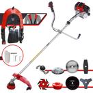 Roçadeira Toyama RT52L 2T 52cc 2HP Com Carretel Nylon + Facas 2 Pontas, 3 Pontas, 6 Pontas, 40 Dentes de Vídea, 80 Dentes, Trimmer e Escova de Aço