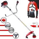 Roçadeira Toyama RT52L À Gasolina 52cc 2HP 10.000rpm Alta Performance Com Carretel de Nylon + Faca 3 Pontas + Faca 40 Dentes de Vídea + Escova de Aço