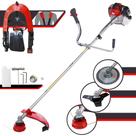 Roçadeira Toyama RT52L À Gasolina 52cc 2HP 10.000rpm Com Sistema Antivibração Completo Com Carretel Nylon + Lâmina 3 Pontas + Lâmina 40 Dentes Vídea