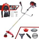 Roçadeira Toyama RT52L À Gasolina 52cc 2HP 10.000rpm Multifuncional Com Carretel + Faca 2 Pontas e 3 Pontas + Faca 40 Dentes Vídea + Escova Rotativa