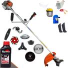 Roçadeira Vulcan VR330P 33cc 1,2HP Ideal Para Todos os Tipos de Trabalhos Com Carretel + Facas 2 Pontas + 3 Pontas + 6 Pontas + 40 Dentes de Vídea + 80 Dentes + Trimmer + Escova + EPI + ÓLEO TOYAMA 2T