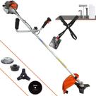 Roçadeira Vulcan VR330P À Gasolina 2T 33cc 1,2HP 10000rpm Podador de Grama Profissional 4 Em 1 Com Guidão Anti-Vibração Carretel de Nylon + Lâmina 3 Pontas + Lâmina 80 Dentes + Escova de Aço 38 Cerdas