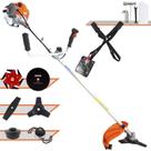 Roçadeira Vulcan VR430-P À Gasolina 43cc 1,7HP 10.000rpm Multifunções Completa 6 Em 1 Com Guidão Anti-Vibração Carretel Nylon + Faca 2 Pontas + Faca 3 Pontas + Faca 6 Pontas + Faca 80 Dentes + Trimmer