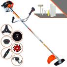 Roçadeira Vulcan VR430S À Gasolina 2 Tempos 43cc Alta Rotação Máquina de Corta Grama Completa Com Carretel de Nylon e Lâmina Facão + Lâmina 3 Pontas + Lâmina 6 Pontas + Lâmina 80 Dentes + Trimmer