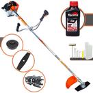 Roçadeira Vulcan VR430S À Gasolina 43cc 1,7HP de Potência Alta Rotação Multifunções Completo Para Todos os Tipos de Trabalho Com Carretel Nylon + Faca 2 Pontas + Enxada Rotativa + ÓLEO TOYAMA 2 Tempos