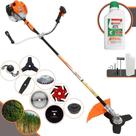 Roçadeira Vulcan VR520H 52cc 2,5HP 10000rpm 8 Em 1 Com Carretel Nylon e Faca 3 Pontas + Kit Faca 2 Pontas, Faca 6 Pontas, Faca 40 Dentes de Vídea, Faca 80 Dentes e Trimmer + Escova de Aço + ÓLEO STIHL