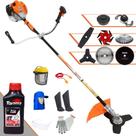 Roçadeira Vulcan VR520H 52cc 2,5HP Ideal Para Todos os Tipos de Trabalhos Com Carretel + Facas 2 Pontas + 3 Pontas + 6 Pontas + 40 Dentes de Vídea + 80 Dentes + Trimmer + Escova + EPI + ÓLEO TOYAMA 2T