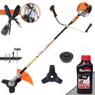 Roçadeira Vulcan VR520H À Gasolina Motor 2 Tempos 52cc 2,5HP de Potência Alta Rotação Multifunções Completo Para Todos os Tipos de Trabalho Com Carretel de Nylon + Faca 3 Pontas + ÓLEO TOYAMA FG50