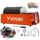 Rock Tumbler VIYUKI 2025 Professional 2x3 kg com pedras preciosas ásperas