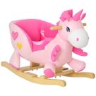 Rocking Horse Qaba Baby Ride on Unicorn com 32 músicas rosa