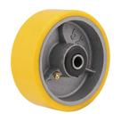 Roda 5" poliuretano ferro eixo 3/4" amarela 250kg vonder