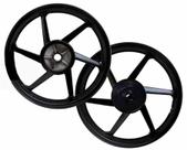 Roda 6 Palitos Titan 125 Fan 125 2000 a 2008 à Lona Preta Fabreck Par