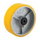 Roda 6" poliuretano ferro eixo 3/4" amarela 300kg vonder