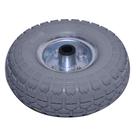 Roda Borracha Cinza 350X4'' EIXO 7/8'' Rol. Rolete A04363-PU AXN