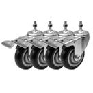 Roda Caster FactorDuty preta de 4 polegadas com freio, capacidade de 300 kg Roda Caster FactorDuty preta de 4 polegadas com freio, capacidade de 300 kg