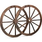 Roda de carroça decorativa Qunclay Wooden Western Cowboy 30cm