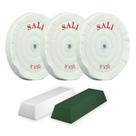 Roda de polimento SALI para moedor de bancada, polimento de 20 cm, branca