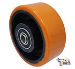 Roda de poliuretano 100x38mm com rolamento de esferas - r 414 pe Roda de poliuretano 100x38mm com rolamento de esferas - r 414 pe