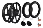 Roda Liga Leve 6 Palitos Biz 125 com Pneus/Câmaras/Rolamentos/Espaçadores