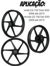 Roda Liga Leve CG 150 ESD 2004A 2013 Modelo 6 Palitos Preta