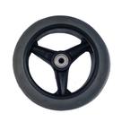 Roda Maciça 6" 3 raios Preto/Cinza C/ Rolamento - Freedom
