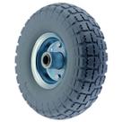 Roda Maciça Cinza Clara Com Rolamento Rolete 4.10 / 350-4 Eixo 7/8"