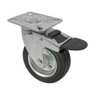 Roda rodízio borracha maciça 3 pol 75mm giratório freio 40kg