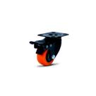 Roda Rodizio Giratório Placa Borracha Laranja Bf 21mm 60x43