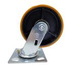 Roda Rodízio Poliuretano Giratório 6" Base + Furo Passante