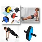 Roda Rolo Exercícios P/ Treinar Abdominal Lombar - Preto