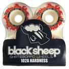 Roda skate profissional black sheep branco fogo vermelho/53mm 102a