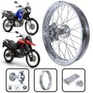 Roda traseira completa cubo rolamentos raios cromados 4mm yamaha xtz lander 250 2008 a 2026