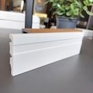 Rodapé de Poliestireno Frisado Branco Slim 7cm barra com 2 metros espessura 12mm