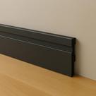 Rodapé Poliestireno 15cm Frisado Preto 2m RM Decor