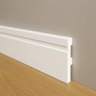 Rodapé Poliestireno 7cm Frisado Branco 1m PEX