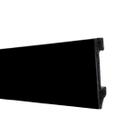 Rodape Poliestireno 7cm Liso Preto Passa Fio - 2,4 Metros