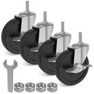 Rodas Caster Wheels AAGUT 4x 10cm com haste rosqueada de freio de borracha